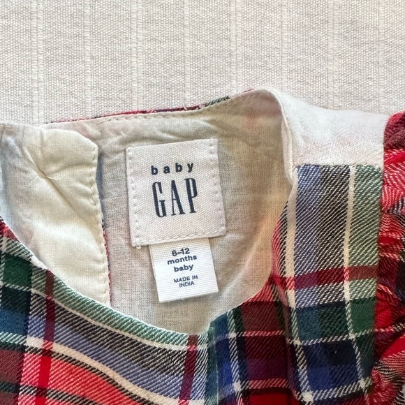 Gap 6-12 Month Red Plaid Flannel Holiday Dress - Picture 5 of 6